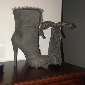 Suede High Heel Boots